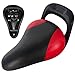 QCdeSoulBLV 7.9x5.3in Red Kids Bike Seat, Waterproof Handled PU Seat, Stylish Curved Replacement Kids Bike, Saddle