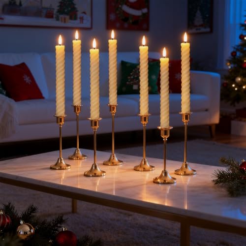 Velas en espiral parpadeante con temporizador remoto y luces LED texturizadas de 9.6 pulgadas 7