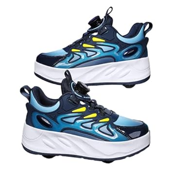 ENEN Scarpe con Rotelle Bambina, Sportive Scarpe da Skateboard 4 Ruote Skateboard Sneakers Outdoor Multisport Scarpe da Ginnastica da Pattini per Ragazze e Ragazzi Dimensioni 37 EU