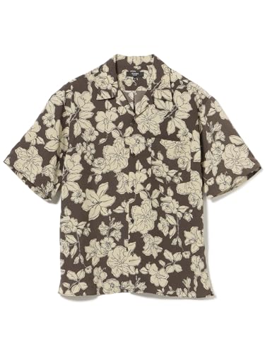 [ビームスハート] S/Sシャツ プリント オープンカラー シャツ メンズ DARK.BROWN L 420101034592920