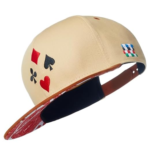Cadency® Snapback Cap Poker, Beige, Unisex, Größenverstellbar