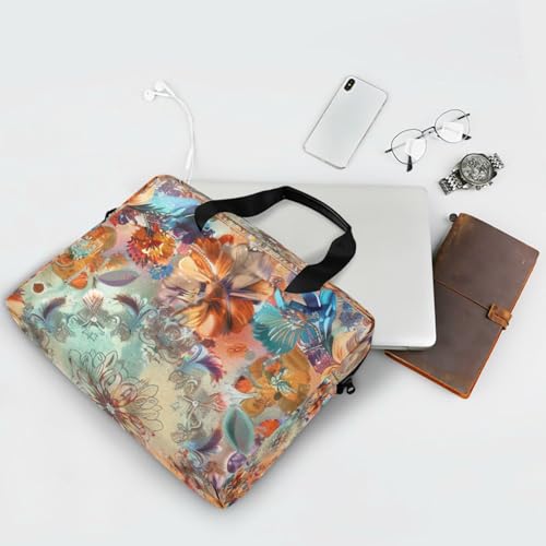 Maletín para portátil 15.6" marrón floral boho miniatura 7