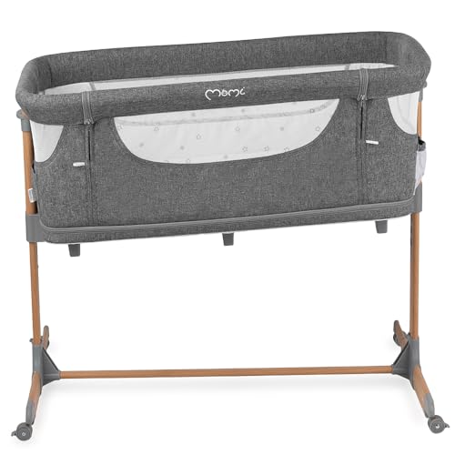 Momi SMART Bed 4-in-1 Kinderbeistellbetten bis 15 kg, Beistellbett für Babys mit Matratze, Höhenverstellbar