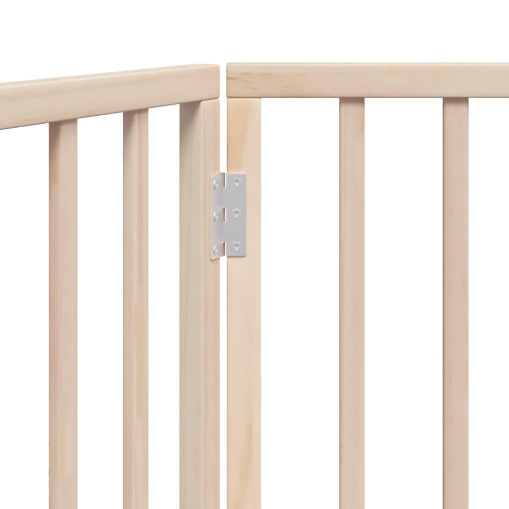 Barrera plegable para perros de madera de álamo, 3 paneles, 150 cm, independiente y portátil, ideal como barrera para interior y exterior, protección segura para cachorros y perros pequeños