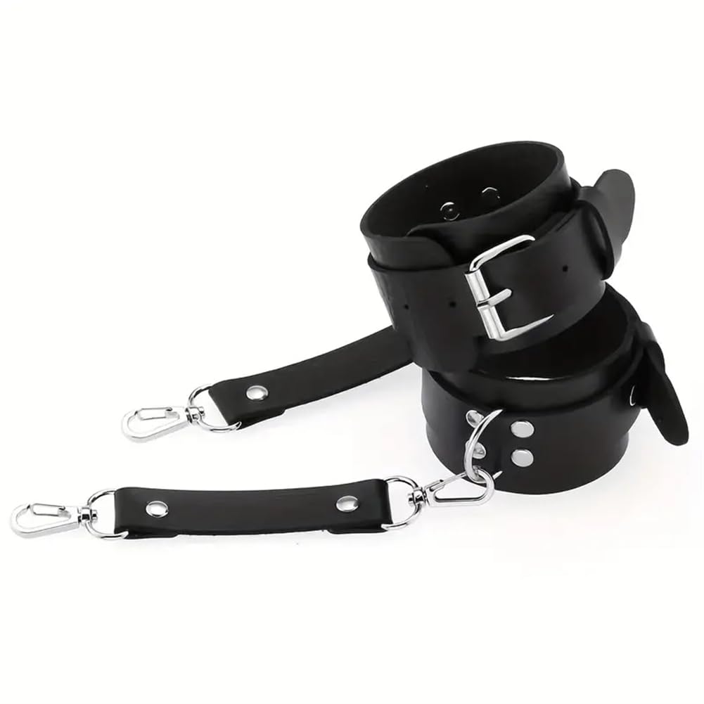 PU puños de cuero, correas de hombro ajustables y juguetes de liga, accesorios sexy de las mujeres