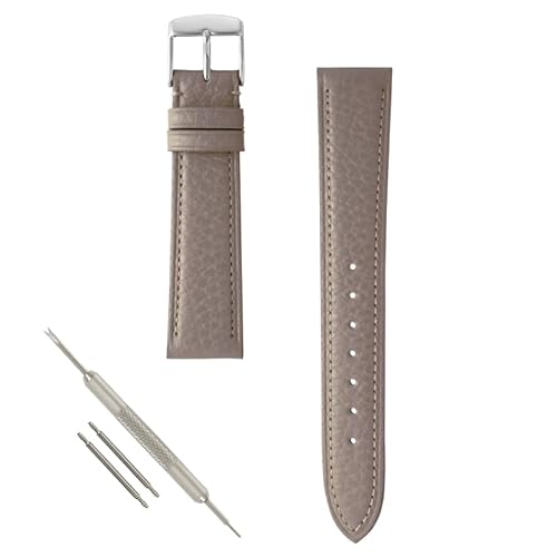 【Amazon.co.jp限定】 BAMBI イタリアンレザー 腕時計 ベルト 牛革 12o 14o 16o 18o 抗菌防臭 レザー バンド 時計 交換ベルト グレージュ BCA065GN-S