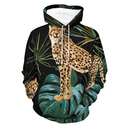 Sweats à Capuche Léopard Imprimé Sauvage et Nature