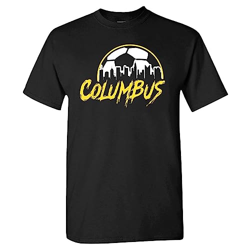 Xtreme Apparrel Columbus Soccer Skyline Mens Fan T-Shirt (Black Shirt L)