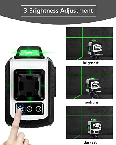 Ommo Laser Level, 8 Lines Green Laser Level Self Leveling Tool, 2 X 360° Green Cross Lines Laser Beams, 150 Ft Laser Level With One Horizontal And One Vertical Line For Construction Picture Hanging #TOP2