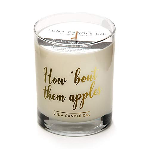 LUNA CANDLE CO. Elegant Apple Cinnamon Soy Jar Candle, 11oz.