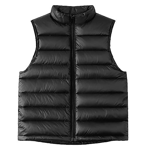Happy Cherry Sleeveless Coats for Baby Boys Girls Puffer Black Warm Vests Padded Zipper Cute Jacket Winter Fall Spring Clothes Outfits for Toddler Children Kids