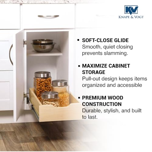 Knape & Vogt RS-WMUB-11-WD 5 in. H x 12 in. W 22 in. D Soft-Close Wood Drawer Box Pull Out Cabinet Organizer by Knape & Vogt - Image 4