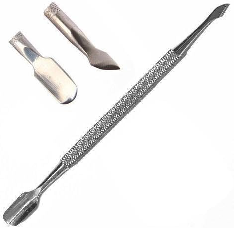 Cuticle Pusher and Spoon Nail Cleaner - Professional Grade Stainless Steel Cuticle Remover and Cutter - Durable Manicure and Pedicure Tool - for Fingernails and Toenails