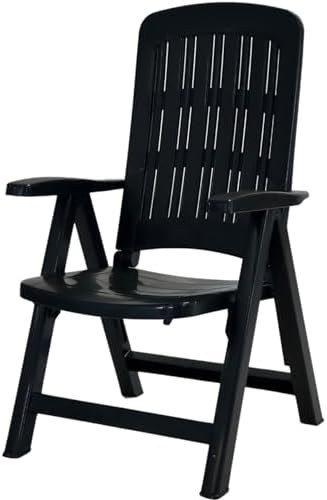 DESIGNO Gartenstuhl Schwarz | Mit Armlehnen & Kissen - Indoor & Outdoor