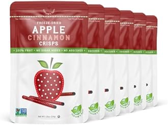 Nature’s Turn Freeze-Dried Apple Cinnamon Crisps – Healthy, Gluten-Free, Crispy & Delicious, Plant-Based Snack, Ideal for Cereal, Smoothies, School Lunches, & On-the-Go, Bags of 6 (1.2 oz Each)