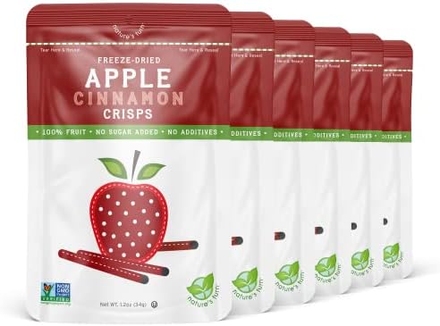 Nature's Turn Freeze-Dried Fruit Crisps; Apple Cinnamon, 6 Bags(1.2oz Each)