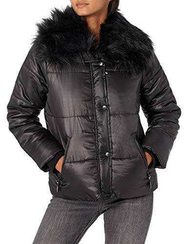 Urban Republic Women's Juniors Puffer Poly Polyfill Jacket, Black, M