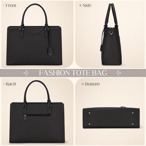 RAINSMORE Bolsa feminina para laptop de couro à prova d'água de 15,6 polegadas, bolsa de trabalho p