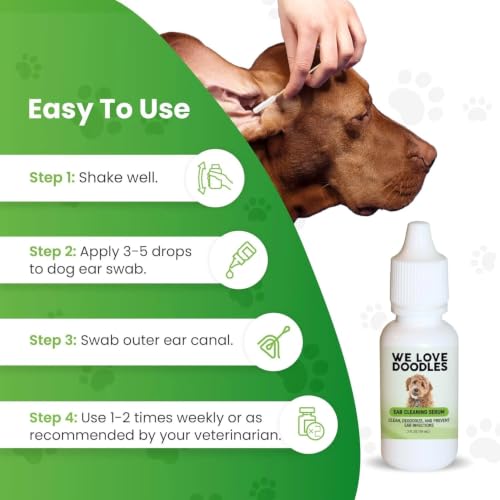 Image of Dog Ear Cleaner Kit, Dog Ear Wash, 2oz Serum & 30 Swabs, Natural, USA-Made