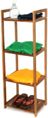 YUDU Bamboo Bathroom Shelf Unit with 4 Shelves