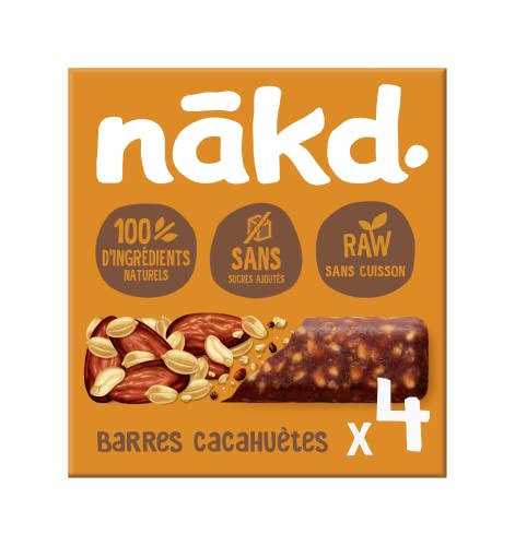 Nakd Barres tendres de dattes et cacahuetes, sans sucre ajoute