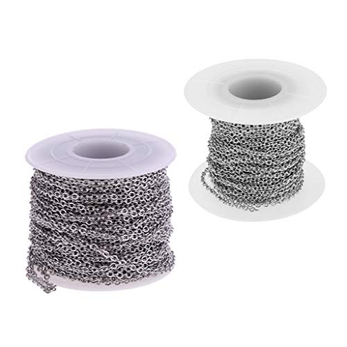 oshhni Corrente Faça Você Mesmo com 2 Rolos de aço Inoxidável Solto Premium