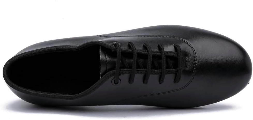 MSMAX Men's Black Ballroom Latin Performance Shoes Waltz Modern Dancing Practice Shoe