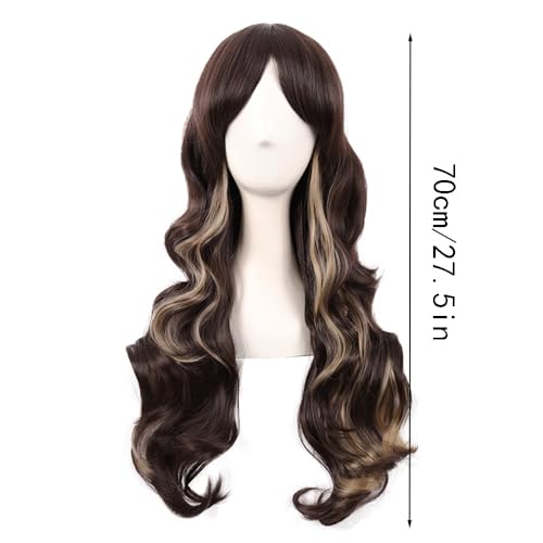 Perruque brune 70cm synthétique pour masquer des cheveux clairsemés - 6