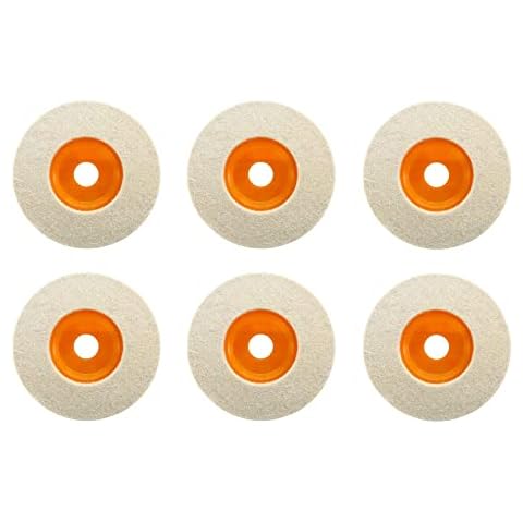 Naisfei Polishing Disc, 6 Pieces Wool Buffing Polishing Disc Pad, Wool Polishing Attachment Angle Grinder, Before Polishing Glass, Ceramic, Plastic, Marble, Jewellery, Metal (100 mm) Cover