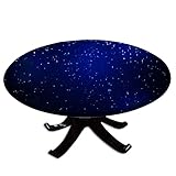 Mantel redondo de cielo estrellado, textura estilo cielo estrellado, para mesas de comedor, fiestas de bufé y camping, apto para mesa de 28 pulgadas