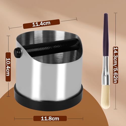 Miniatura 3 de Lurico Coffee Knock Box, 700 Ml Recipiente Cafe Con Cepillo, Recipiente Posos Cafe Con Retirable Varilla Percusión, Inoxidable Cafetera Accesorios Para Cocina Restaurante Oficina Cafetería