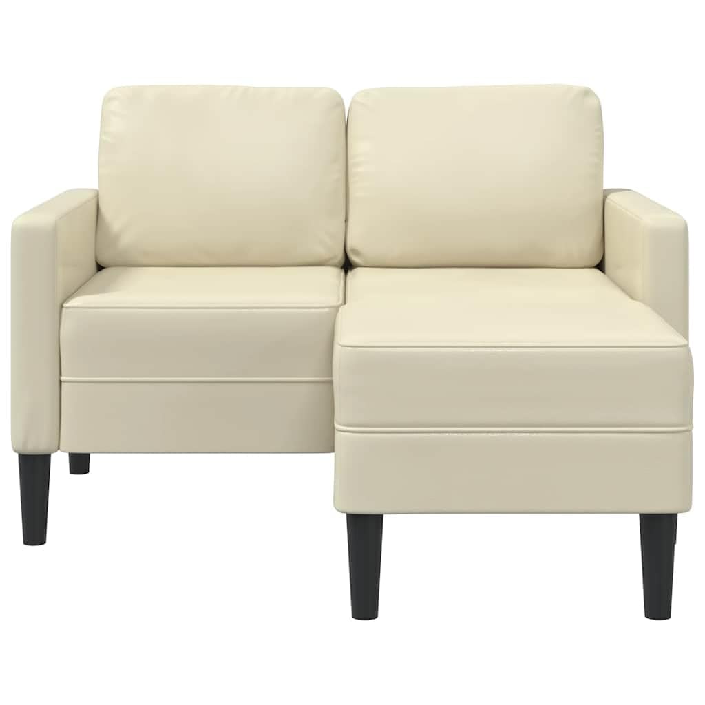 vidaXL Divano 2 Posti con Chaise longue a L Crema 125 cm in Similpelle