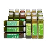 RAW generation 3-Day Lower Sugar Detox Cleanse - Boost Digestion & Eliminate Bloating/Detox Gut, Colon, Liver/Less Sugar & 47g Protein Daily/Non-GMO, 100% Plant-Based Juices (18 Count)