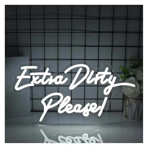 Enseigne lumineuse néon Extra Dirty Please déco murale 42cm