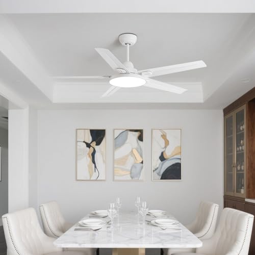 Ventilateur de plafond avec éclairage LED 48W et télécommande pour salon
