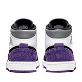 NIKE Air Jordan 1 Mid SE - 852542 105 - Biały, dworski fioletowy, czarny - trampki dla mężczyzn - średni top Air Jordan buty dla mężczyzn, dworski fioletowy (Court Purple), 41 EU