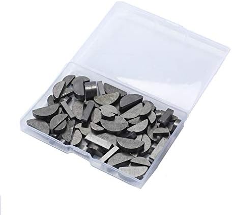 Nisorpa Woodruff Key Set Metal 80pcs Metric Woodruff Key Assortment Half Moon Gear Shaft Drive Flywheel Key Pulley Crank Fasteners