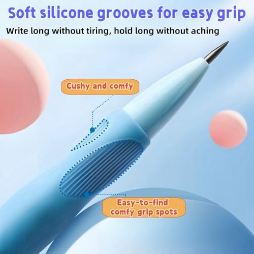 Inclock Handwriting thick mechanical pencils with grip: 2.0MM HB Pencil for kids with 14 leads (6 pack)