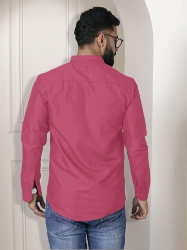 Image of Pinkmint Shirt for Men Cotton Spread Collar Button Down Long Sleeve Shirt Home, Regular, Home (Pack of 1) Purple