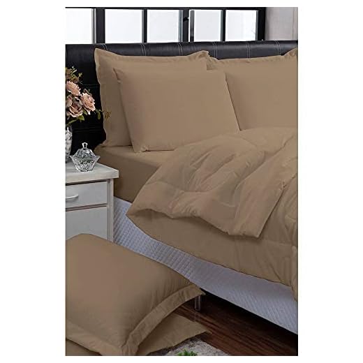 Kit Edredom Casal Queen 200 Fios + Jogo de Lençol 6 Peças 100% Algodão Dupla Face Casa Dona (Capuccino)
