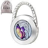 KSMD Purse Hooks for Table and Bars,Portable Purse Hanger Organizers Hooks Handbag Holder Pocketbook Holder Bag Storage for Desk Bag Hook,Foldable Folding Table Hook Hanger (Butterfly 02)