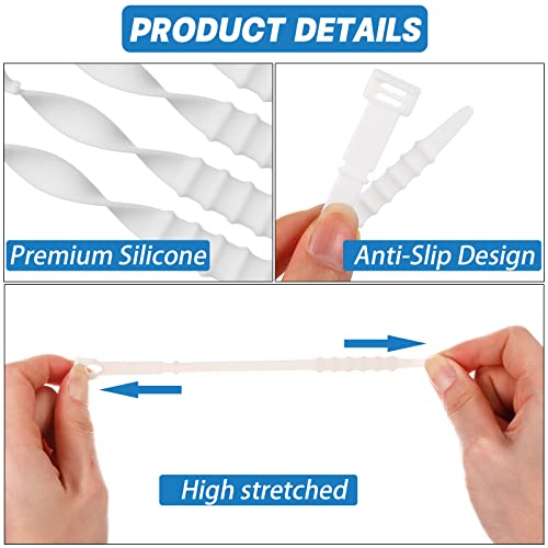 Silicone Cable Ties Reusable 4.5 Inch Zip Ties Cord Organizer Zip Ties Cable Management Rubber Cable Organizer Tie For Wire, Food Bags, Headphone, Home Office Supplies (100 Pcs) #TOP2