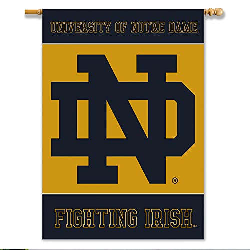 BSI PRODUCTS, INC. - Notre Dame 2-Sided 28" x 40" Banner with Pole Sleeve - ND Football, Basketball & Baseball Pride - High Durability - Designed for Indoors & Outdoors - Great Gift Idea - Notre Dame