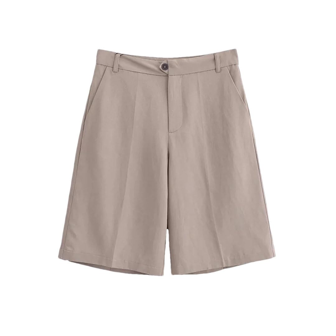 Damen Bermuda-Shorts mit überkreuzter Weste und mittlerer Taille, zweiteiliges Set