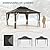 LUE BONA 12x14 Hardtop Gazebo, Galvanized Steel Double Roof Permanent Pavilion with Aluminum Frame, Outdoor Metal Gazebo Canopy with Nettings and Curtains for Deck, Patio, Backyard