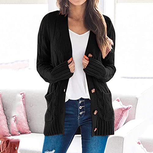 Knit Long Cardigan for Women Oversized Botton Down Fall Sweaters 2025 Winter Warm Open Front Ladies Outerwear Jackets3