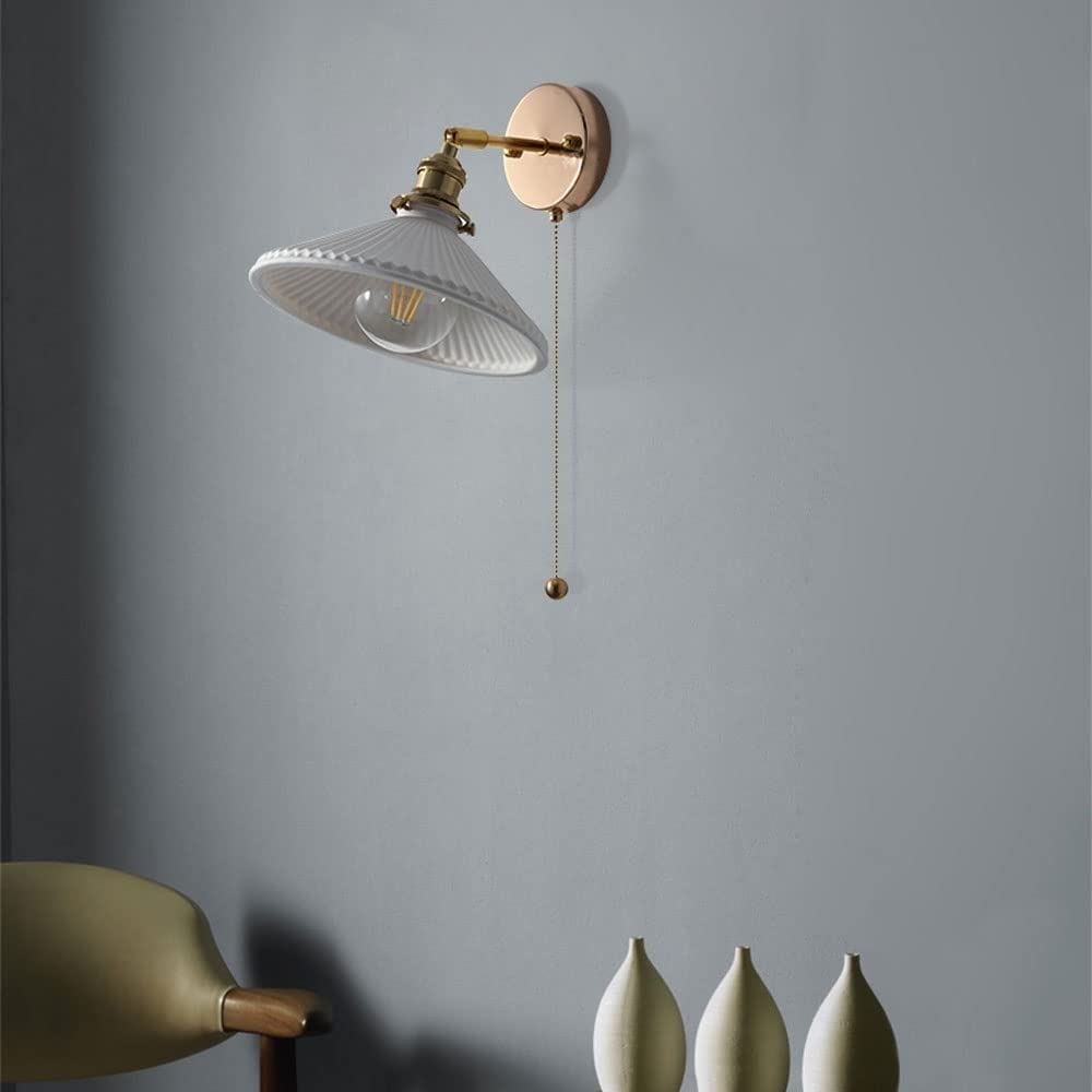 Appliques Murales Réglables Couverture En Céramique Blanche Applique Murale Moderne En Laiton Brossé Avec Interrupteur Étude Lecture Mur Luminaire Japonais Intérieur Applique Murale Décor Lampe