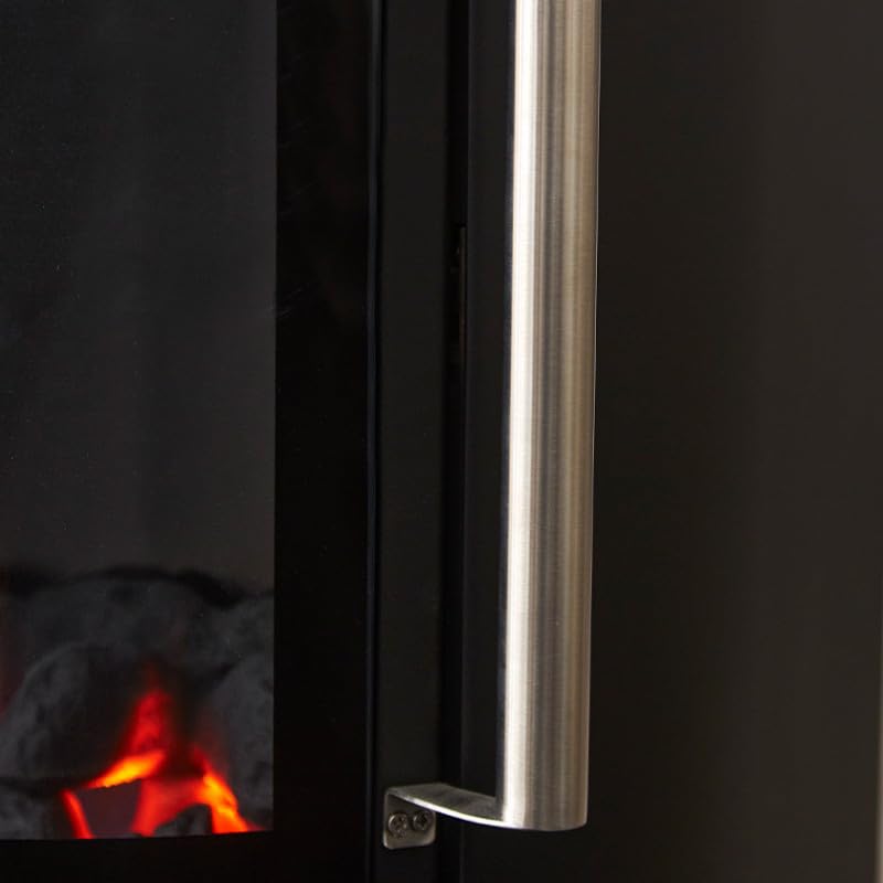 FAVEX - Chauffage d'appoint à gaz Volga - Prêt à l'emploi livré avec tuyau et détendeur - Infrableu effet feu de cheminée - 6 puissances de chauffe Thermostat - Jusqu'à 40 m² - Noir