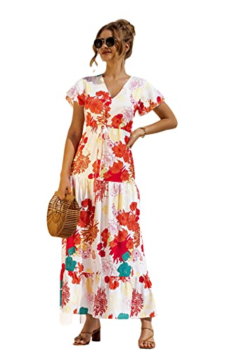 Robe de plage bohème fluide imprimé floral taille L légère et opaque