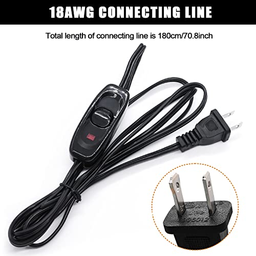 Mankk Appliance Inline Cord Switch Black Ac 250V 10A Heavy Duty Thru Switch On Off Lamp Bulb Wall Line Button Control Switch With Red Led Indicator Light Cable Cord Plug 18Awg Gw320-X-Dx-Bk #TOP4